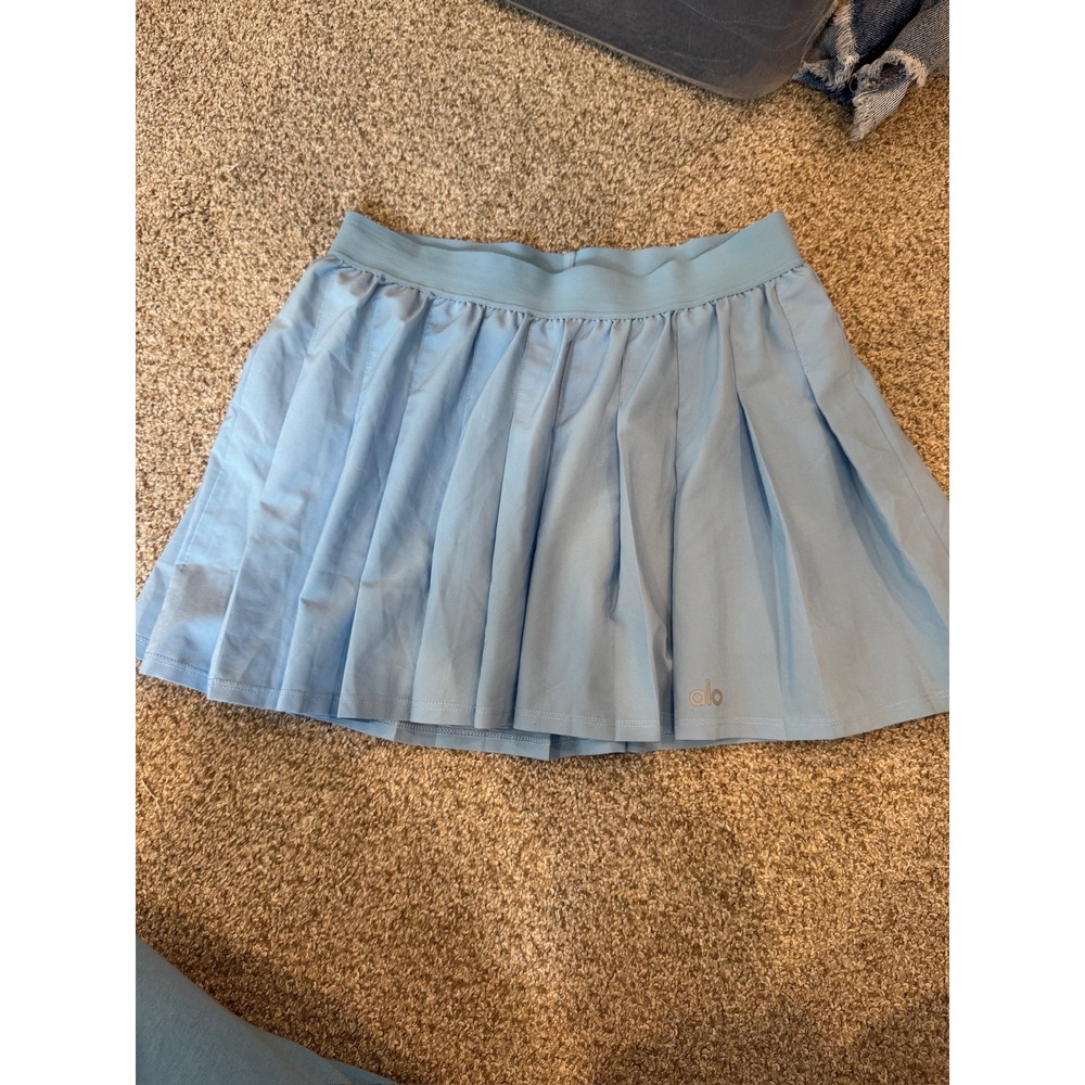 Alo Yoga Aces Tennis Skirt Light Blue Pleated Athletic Skort XS